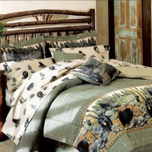 Black Bear Bedding Queen Comforter Set + Sheets